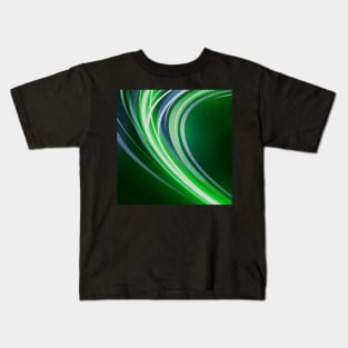 Abstract Strips Art Green Kids T-Shirt
